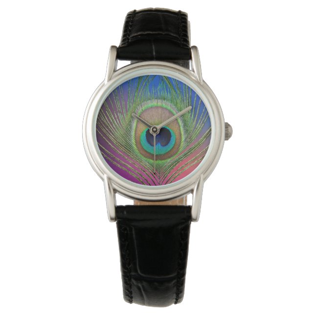 Tail feather of a peacock watch (Front)