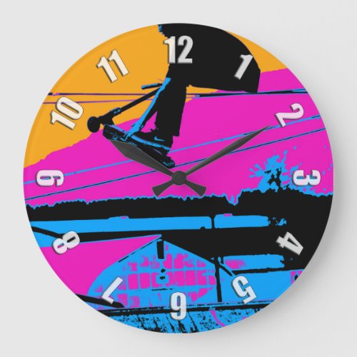 Tail Grabbing High Flying Scooter Large Clock