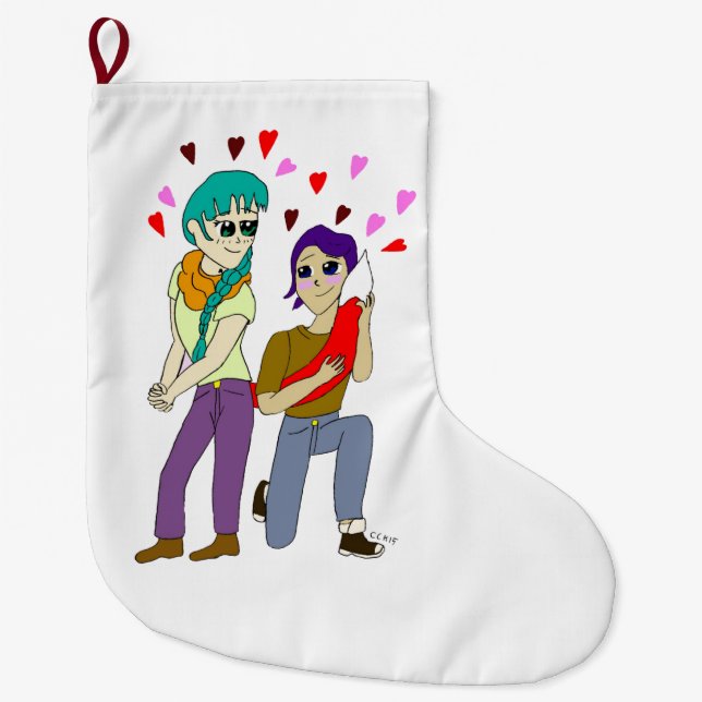 tail love large christmas stocking (Front)