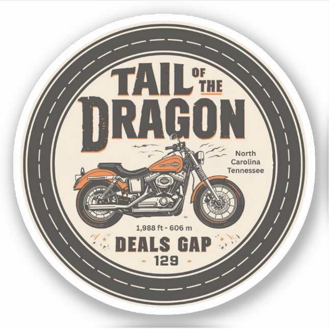 Tail of the Dragon Deals 318 curves road trip  Sticker (Front)