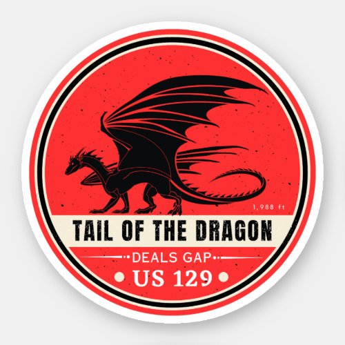 Tail of the Dragon Deals Gap Motorcycle road trip  Sticker