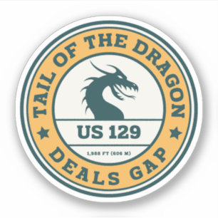 Tail of the Dragon Deals Gap Motorcycle road trip Sticker