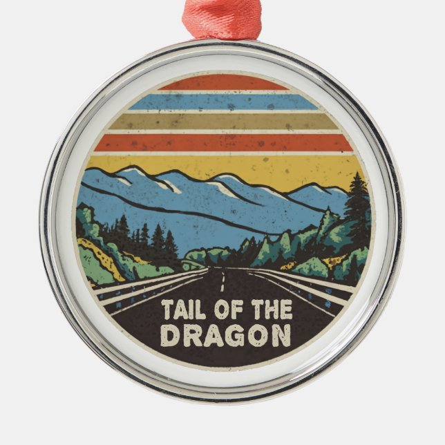 Tail Of The Dragon Mountains Metal Ornament (Front)