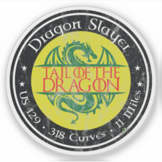 Tail of the Dragon Road US 129 Motorcycle 01 Sticker