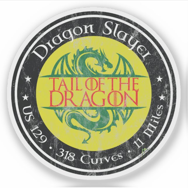 Tail of the Dragon Road US 129 Motorcycle 01 Sticker (Front)