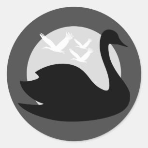 tail risk for black classic round sticker