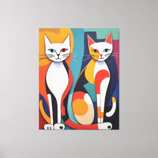 Tail Tales: Abstract Adventures Of Cats Canvas Print