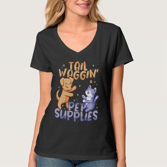 Tail wagginu2019 pet supplies Animal  Pet Store T-Shirt (Front)