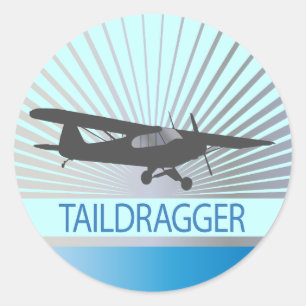 Taildragger Airplane Classic Round Sticker
