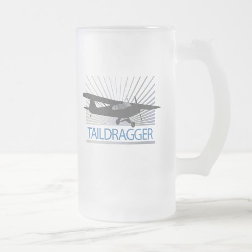 Taildragger Airplane Frosted Glass Beer Mug