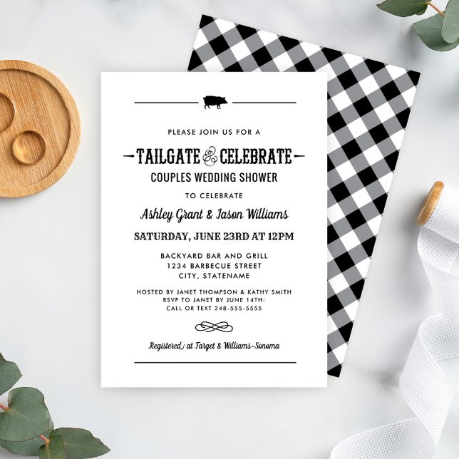 Tailgate and Celebrate Black Couples Wedding Showe Invitation (Creator Uploaded)