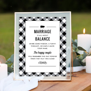 Tailgate and Celebrate Black Gingham Game Poster