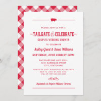 Tailgate and Celebrate Red Wedding Couples Shower Invitation