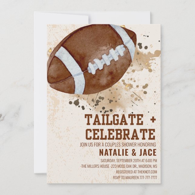 TAILGATE AND CELEBRATE SHOWER INVITATION (Front)
