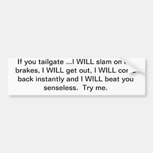 Tailgate bumper sticker