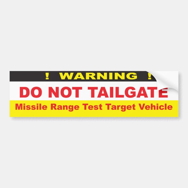 TailGate Bumper Sticker (Front)