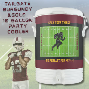 Tailgate Burgundy and Gold Football Party Cooler