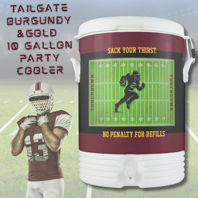 Tailgate Burgundy and Gold Football Party Cooler (Tailgate Burgundy and Gold Football Party Cooler)