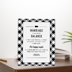 Tailgate Celebrate Black Wedding Shower Game Sign