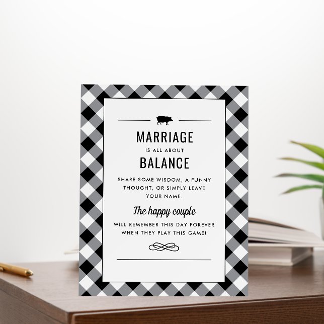 Tailgate Celebrate Black Wedding Shower Game Sign (In Situ (Office))