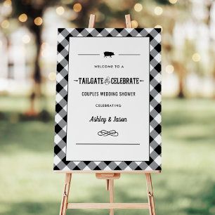 Tailgate Celebrate Black Wedding Shower Welcome Foam Board