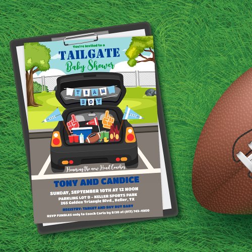 Tailgate Football Baby Shower Couples Shower Invitation