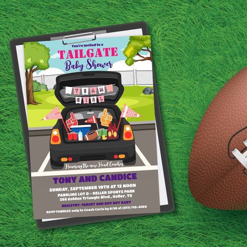 Tailgate Football Baby Shower Couples Shower Invitation
