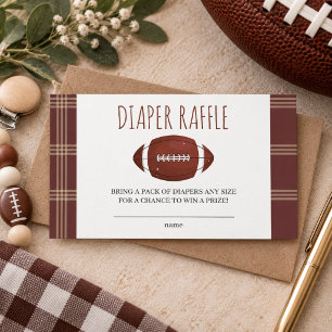 Tailgate Football Baby Shower Diaper Raffle Ticket Enclosure Card