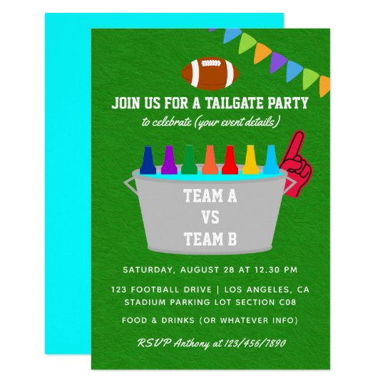 Tailgate Football Match Party Invite Zazzle Com