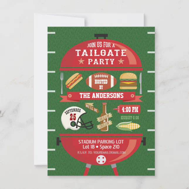 Super Bowl Party Invite with Football Player

