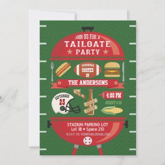 Tailgate Party BBQ Football Invitation