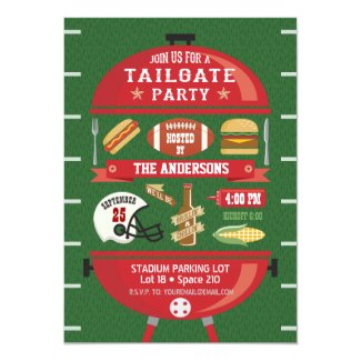 Tailgate Party BBQ Football Invitation