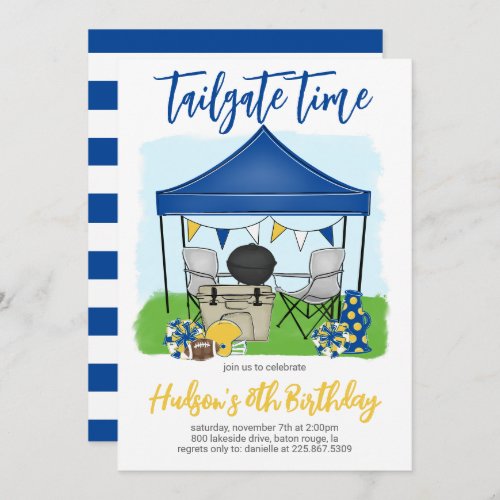 Tailgate Time Football Birthday Invitation