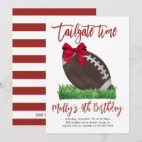 Tailgate Time Girl Football Birthday Invitation