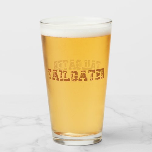 Tailgater Football Typography Glass