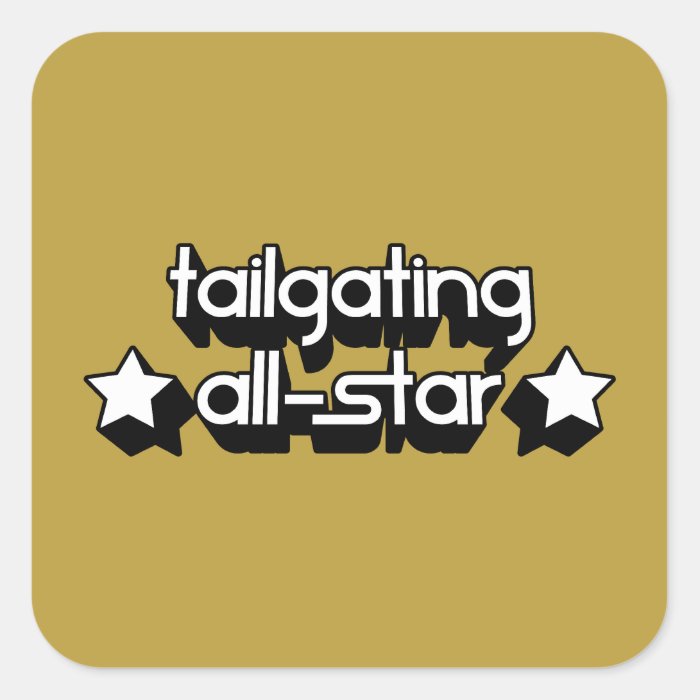 Tailgating All Star in Any Team Colors Square Stickers