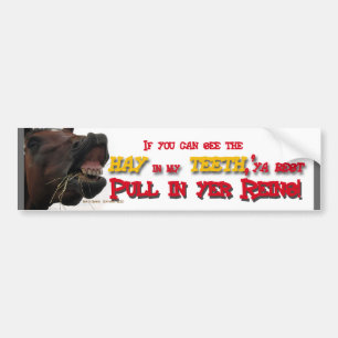 Tailgating Funny Horse Bumper Sticker