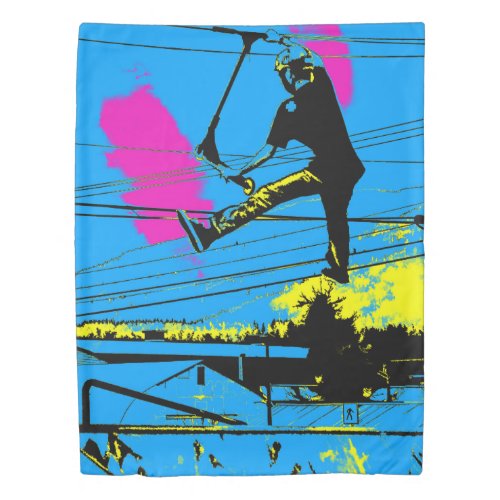 Tailgating _ High Flying Scooter Stunt Duvet Cover