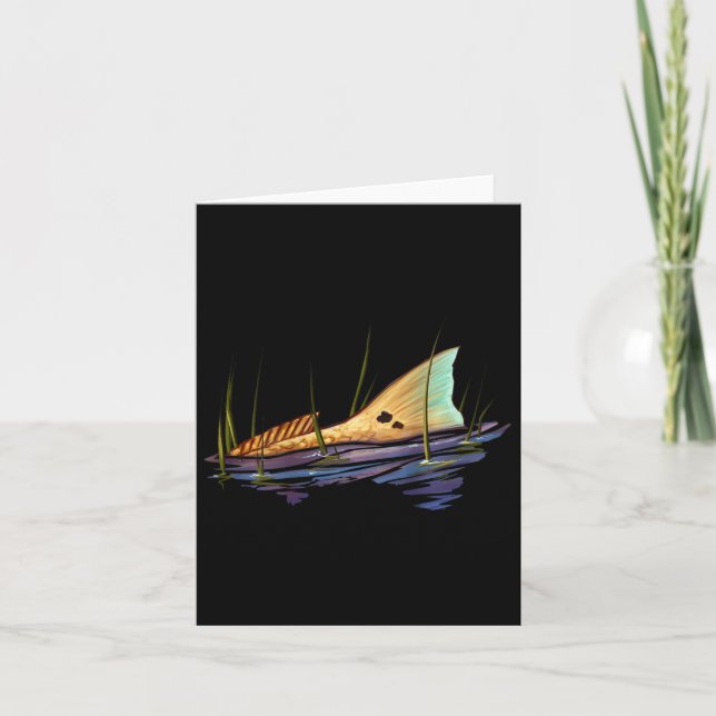 Tailing Redfish Red Drum Fish Shirt Redfish Tail  Card (Front)