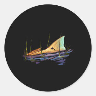 Tailing Redfish Red Drum Fish Shirt Redfish Tail Classic Round Sticker