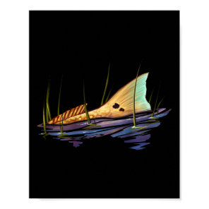 Tailing Redfish Red Drum Fish Shirt Redfish Tail  Poster