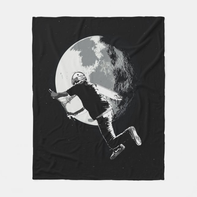 Tailing the Moon - Tail-whip Scooter Stunt Fleece Blanket (Front)