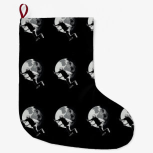 Tailing the Moon - Tail-whip Scooter Stunt Large Christmas Stocking