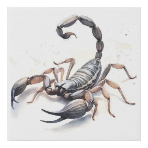 Tailless Whip Scorpion Watercolor IREF279 _ Waterc Faux Canvas Print