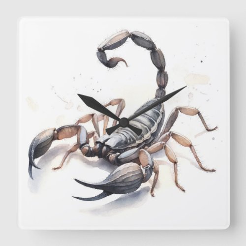 Tailless Whip Scorpion Watercolor IREF279 _ Waterc Square Wall Clock