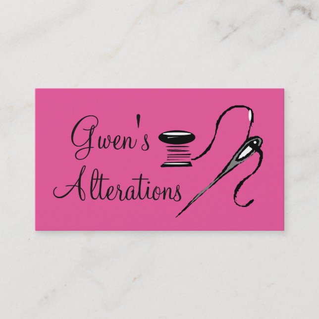 Tailor, Alterations, Tailoring, Seamstress, Tailor Business Card (Front)