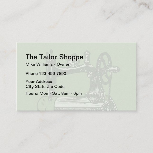 Tailor And Seamstress Business Card (Front)