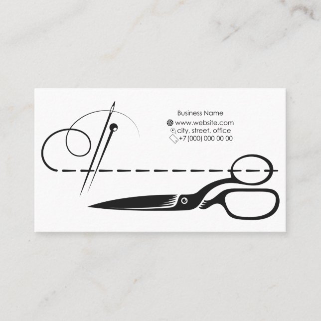 Tailor and seamstress business card (Front)