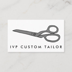 Tailor Fabric Scissors Chic Line Drawing CUSTOM Business Card