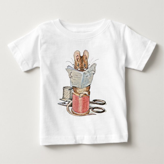 Tailor Mouse on Spool of Thread Baby T-Shirt (Front)